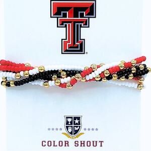 Texas Tech Red Raiders Set of 6 Stretch Bracelets – Red, Black & White